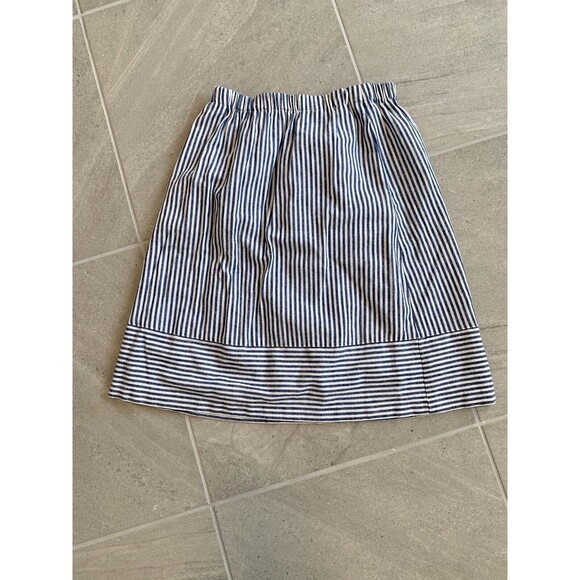 J Crew Mid Length A Line blue Striped Linen Skirt - Picture 2 of 5